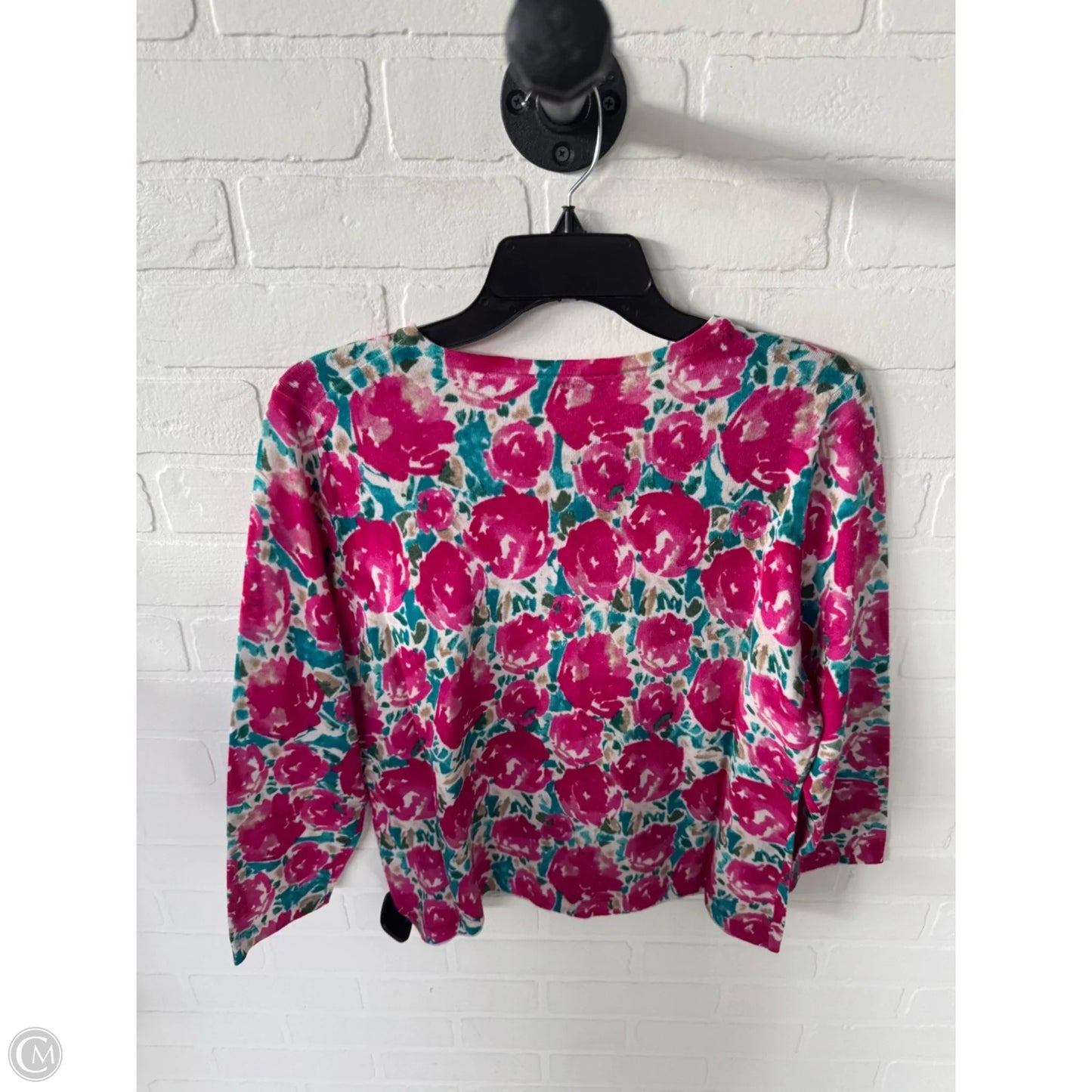 Sweater Cardigan By Garnet Hill In Pink & Tan, Size: Xl