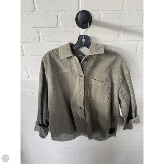 Jacket Shirt By Zara In Green, Size: S