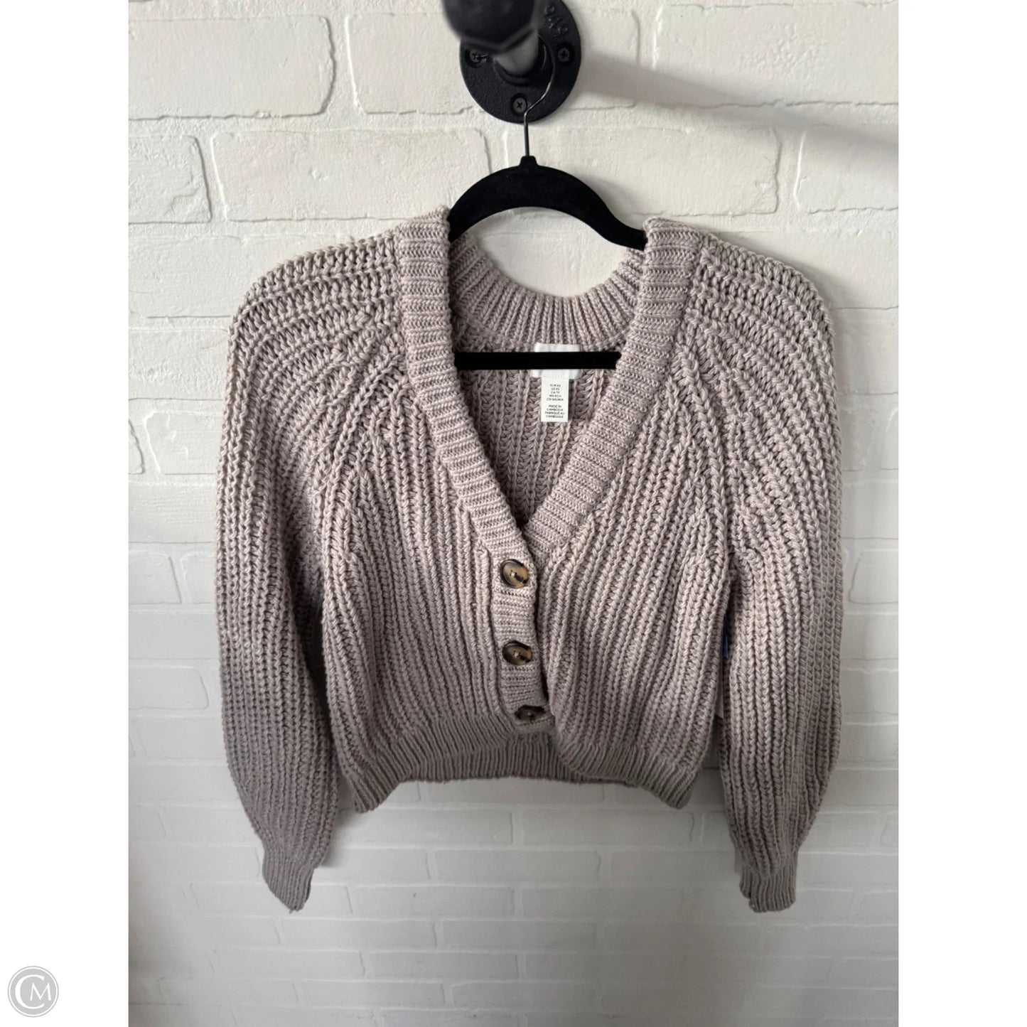 Sweater Cardigan By H&m In Brown, Size: Xs