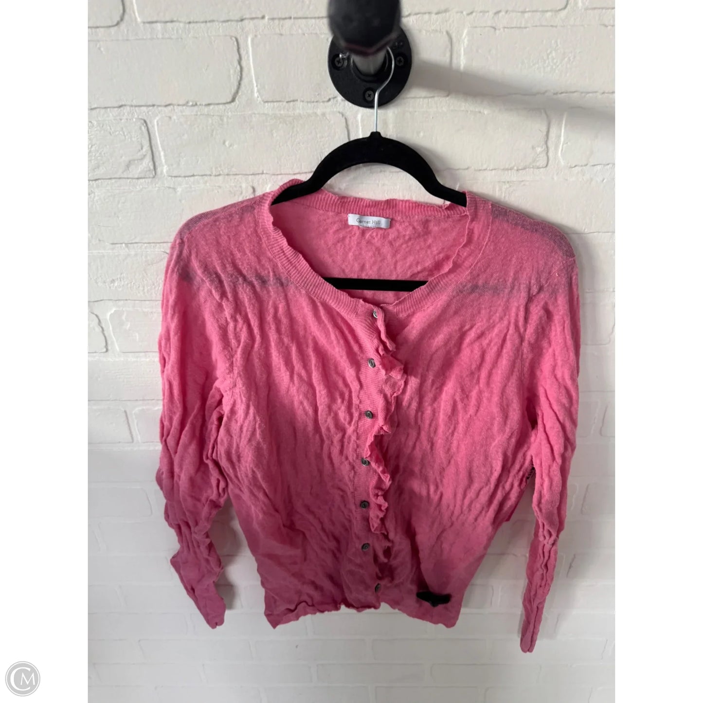 Sweater Cardigan By Garnet Hill In Pink, Size: Xl