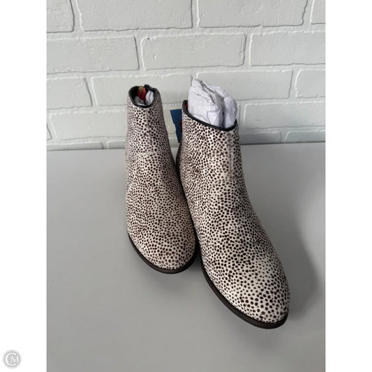 Boots Ankle Heels By Boden In Brown & Cream, Size: 11