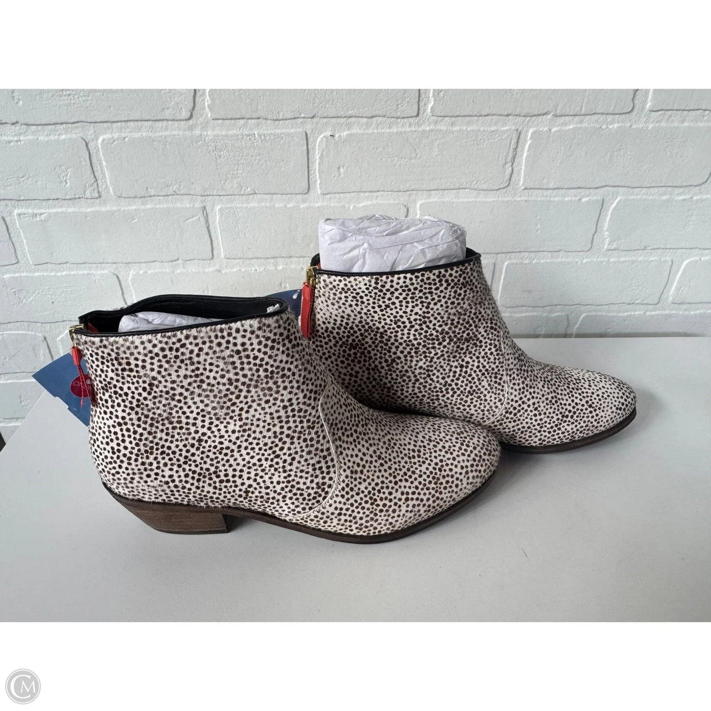 Boots Ankle Heels By Boden In Brown & Cream, Size: 11