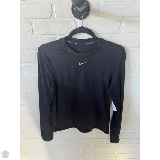 Athletic Top Long Sleeve Crewneck By Nike In Black & Silver, Size: S