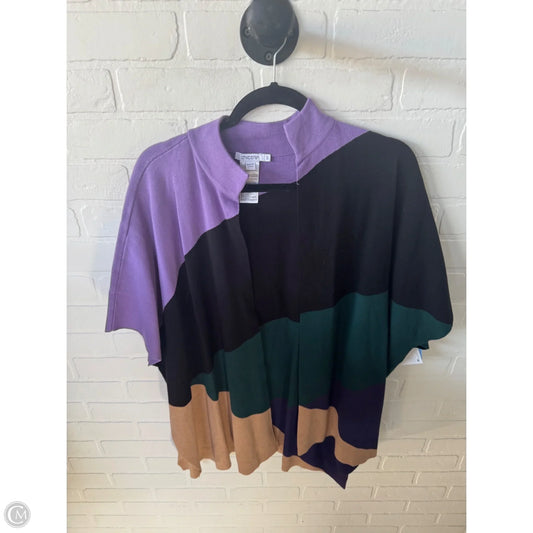 Sweater Cardigan By Chicos In Black & Purple, Size: S