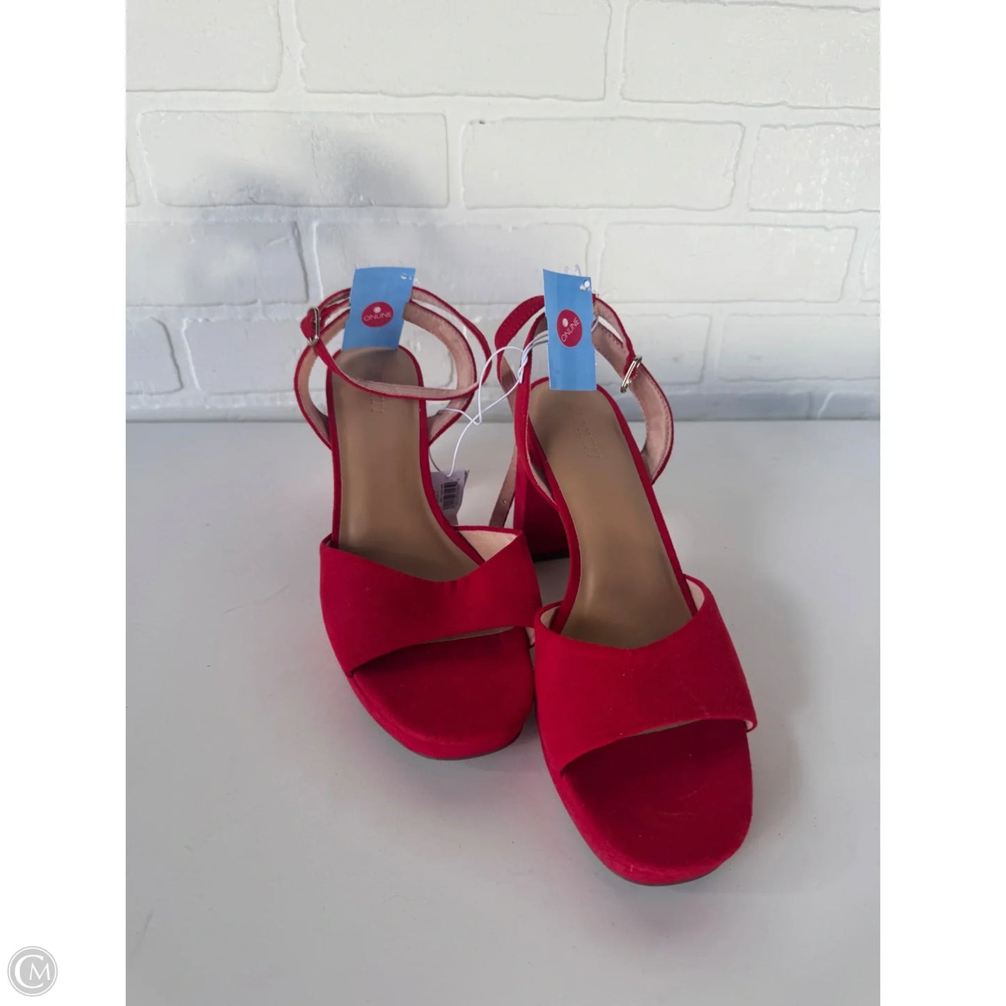Sandals Heels Block By Old Navy In Red, Size: 9