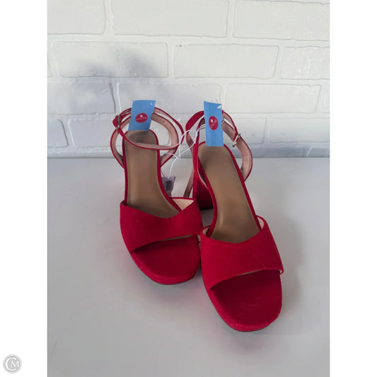 Sandals Heels Block By Old Navy In Red, Size: 9