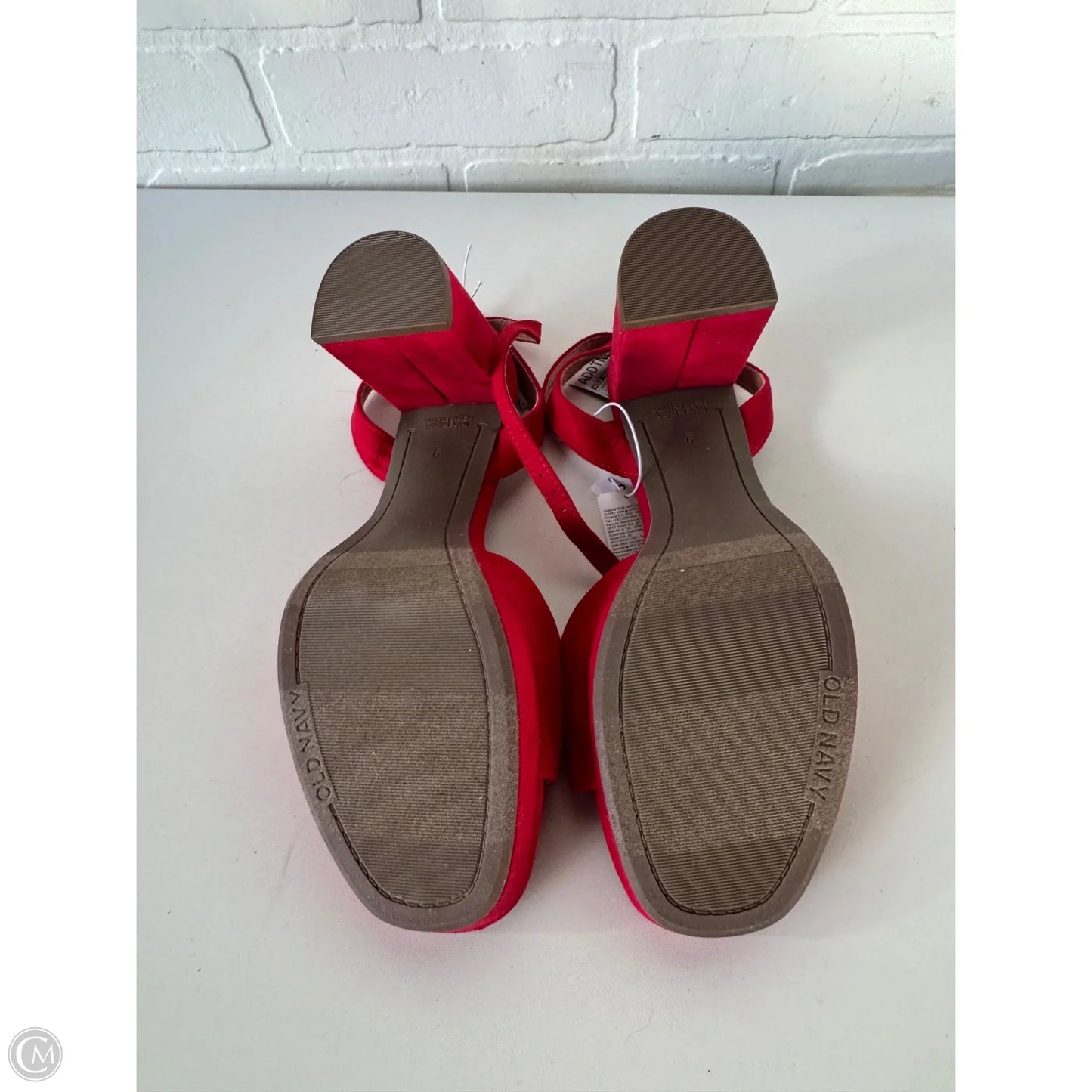 Sandals Heels Block By Old Navy In Red, Size: 9