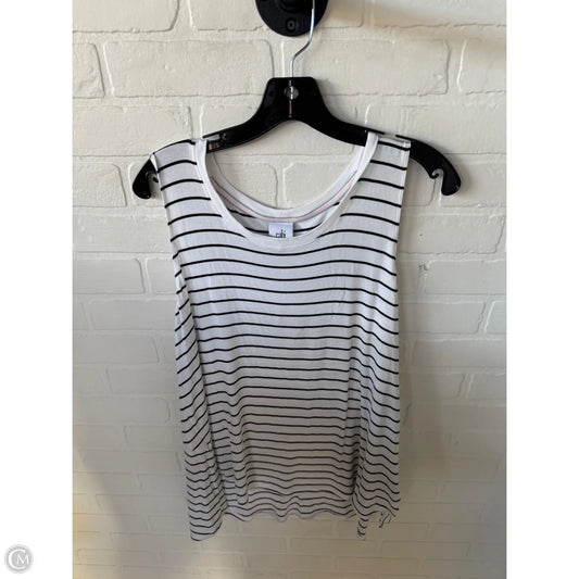 Top Sleeveless By Cabi In Black & White, Size: L