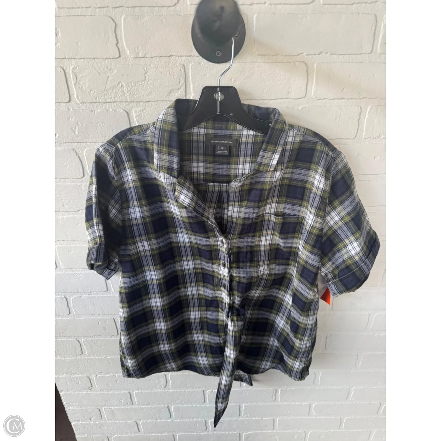 Top Short Sleeve By French Connection In Blue & Green, Size: M