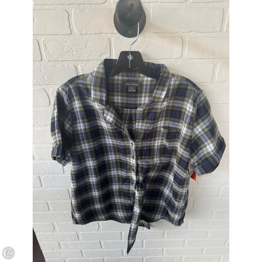 Top Short Sleeve By French Connection In Blue & Green, Size: M