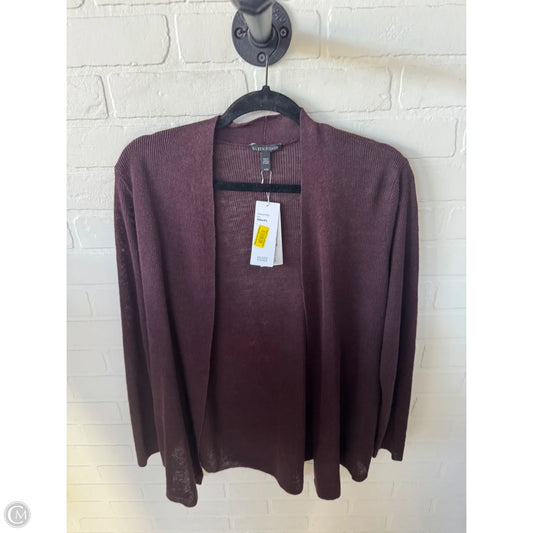 Sweater Cardigan By Eileen Fisher In Brown, Size: M