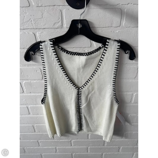 Vest Sweater By Cme In Black & Cream, Size: Xs