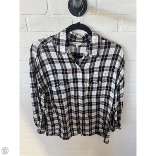 Top Long Sleeve By Max Studio In Black & Tan, Size: M