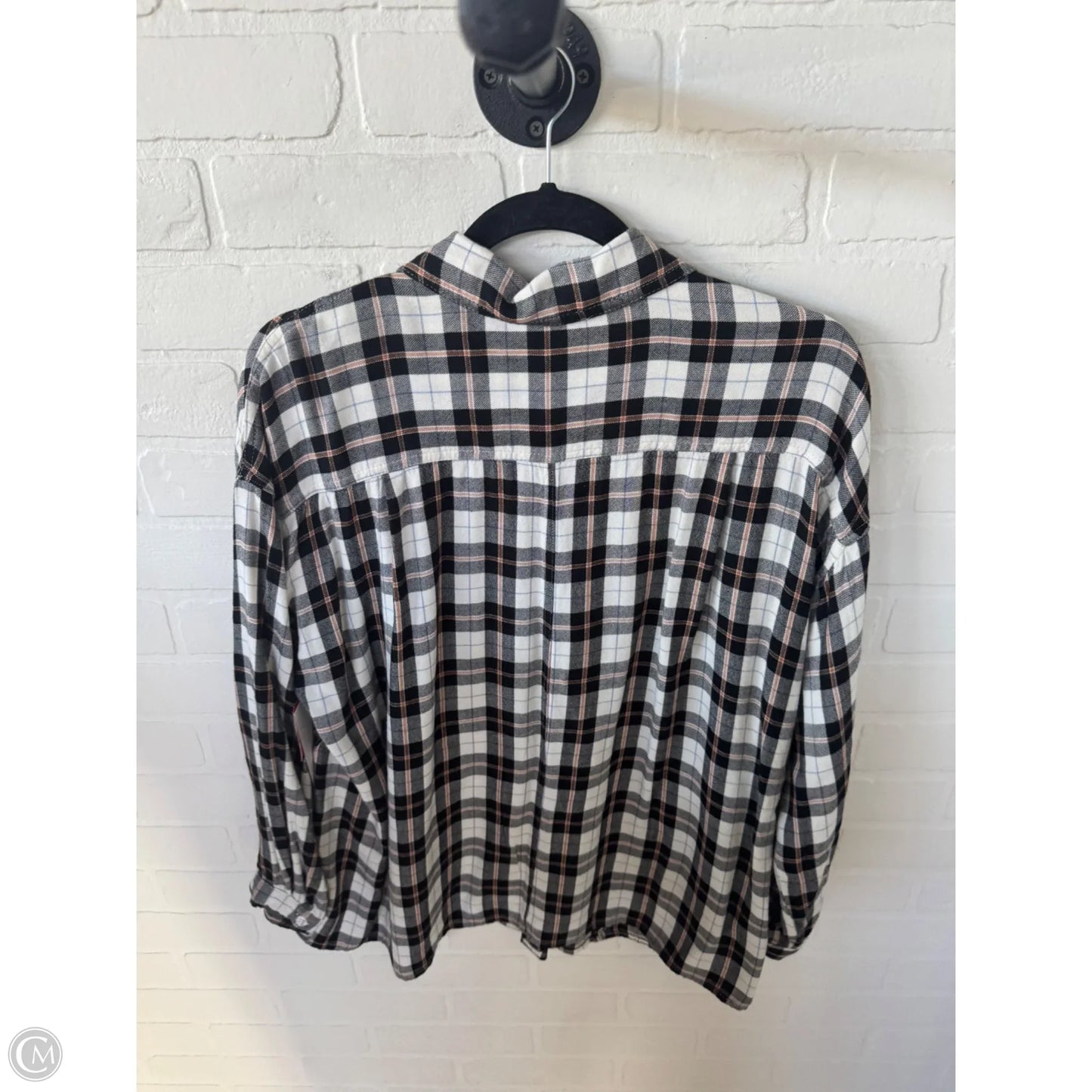 Top Long Sleeve By Max Studio In Black & Tan, Size: M