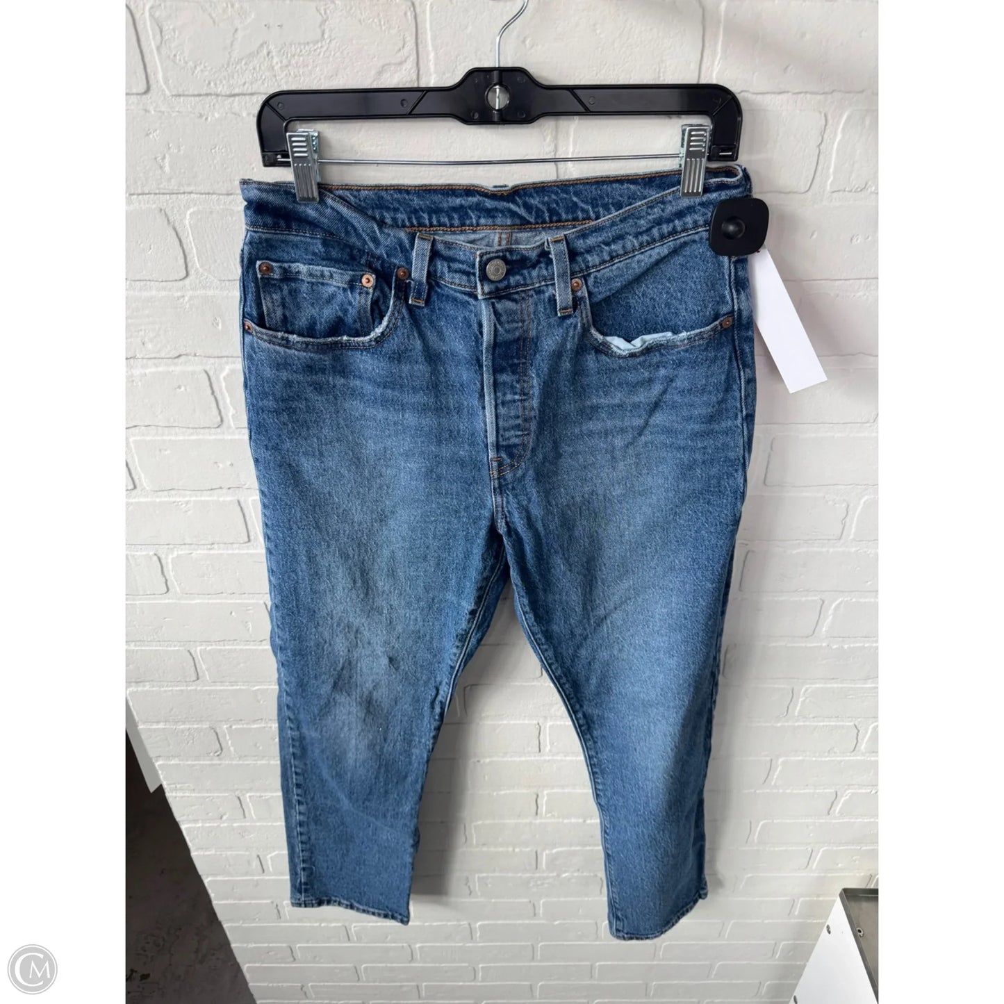Jeans Straight By Levis In Blue Denim, Size: 10