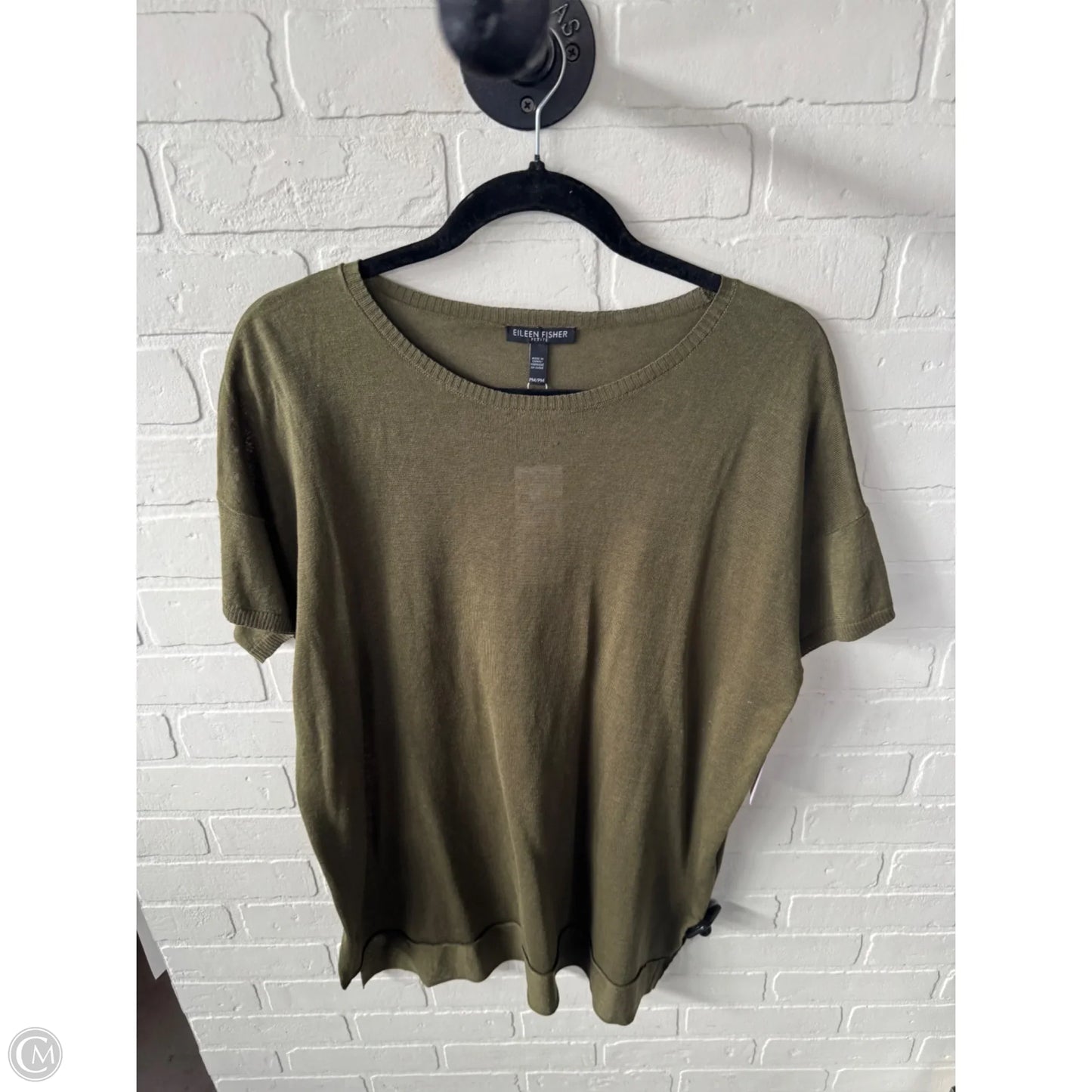 Sweater Short Sleeve By Eileen Fisher In Green, Size: Mp
