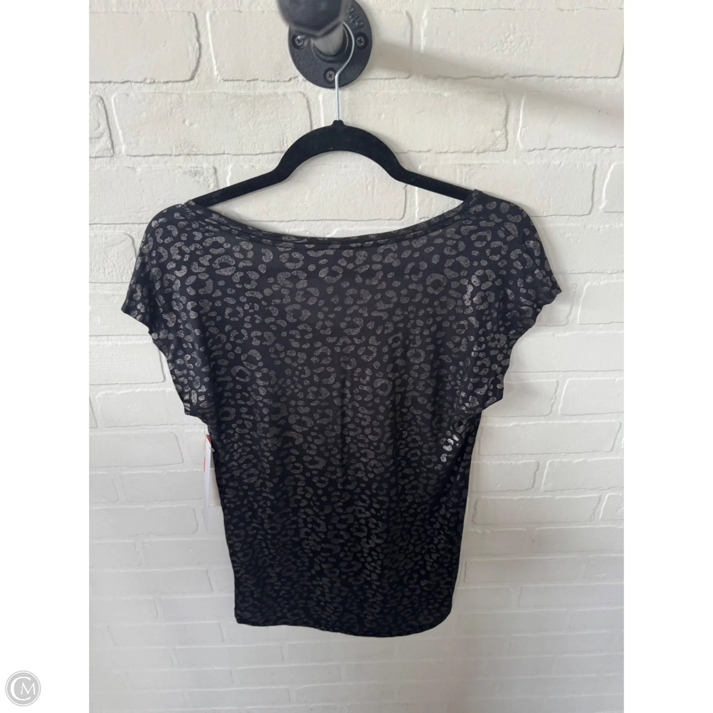 Top Short Sleeve By Jennifer Lopez In Black & Silver, Size: M