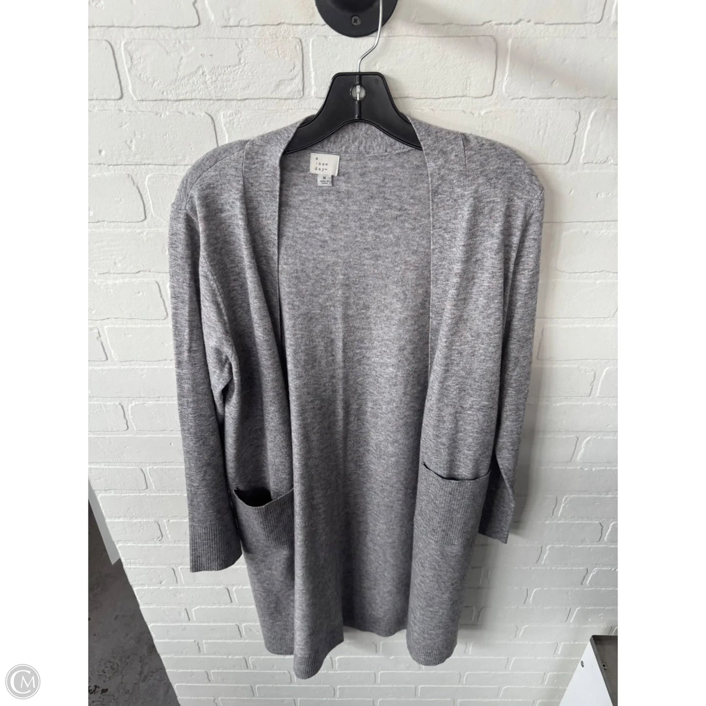 Sweater Cardigan By A New Day In Grey & Pink, Size: M