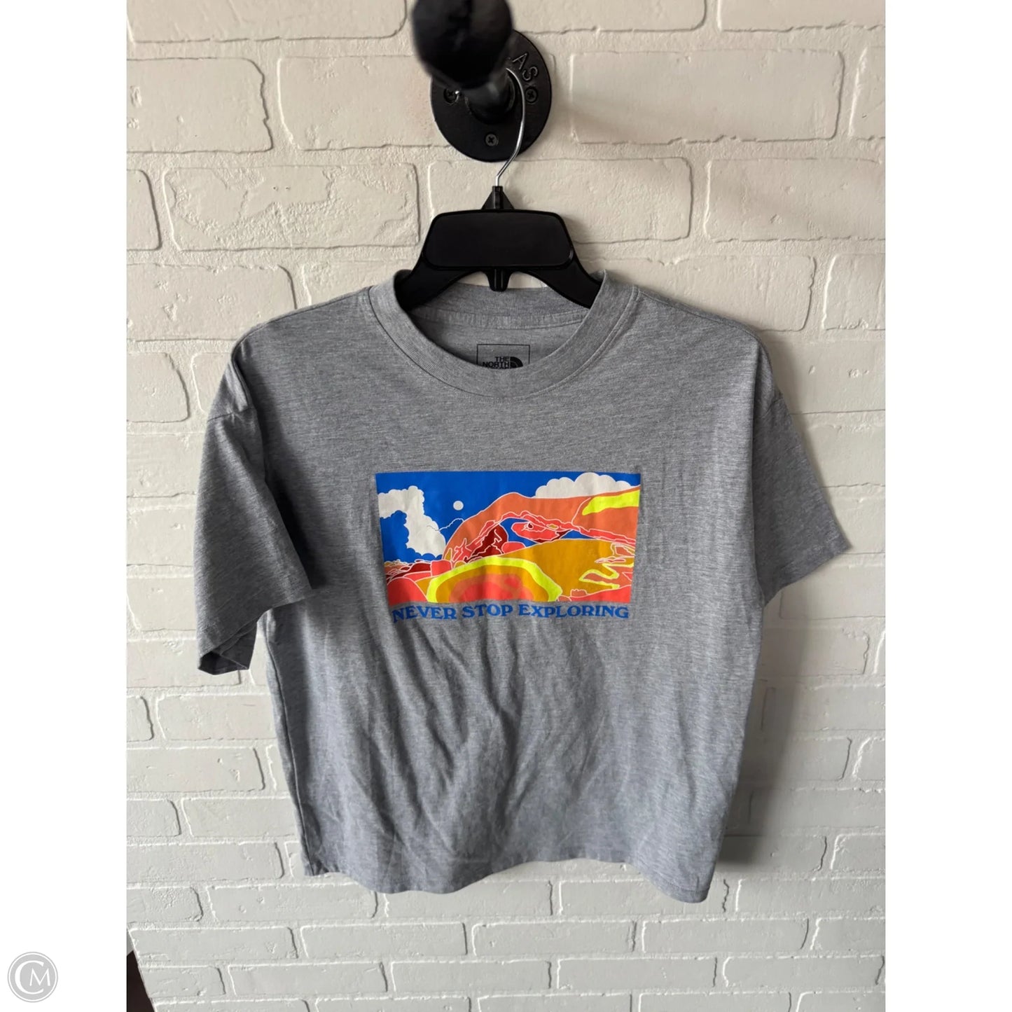 Top Short Sleeve Basic By The North Face In Grey & Yellow, Size: S