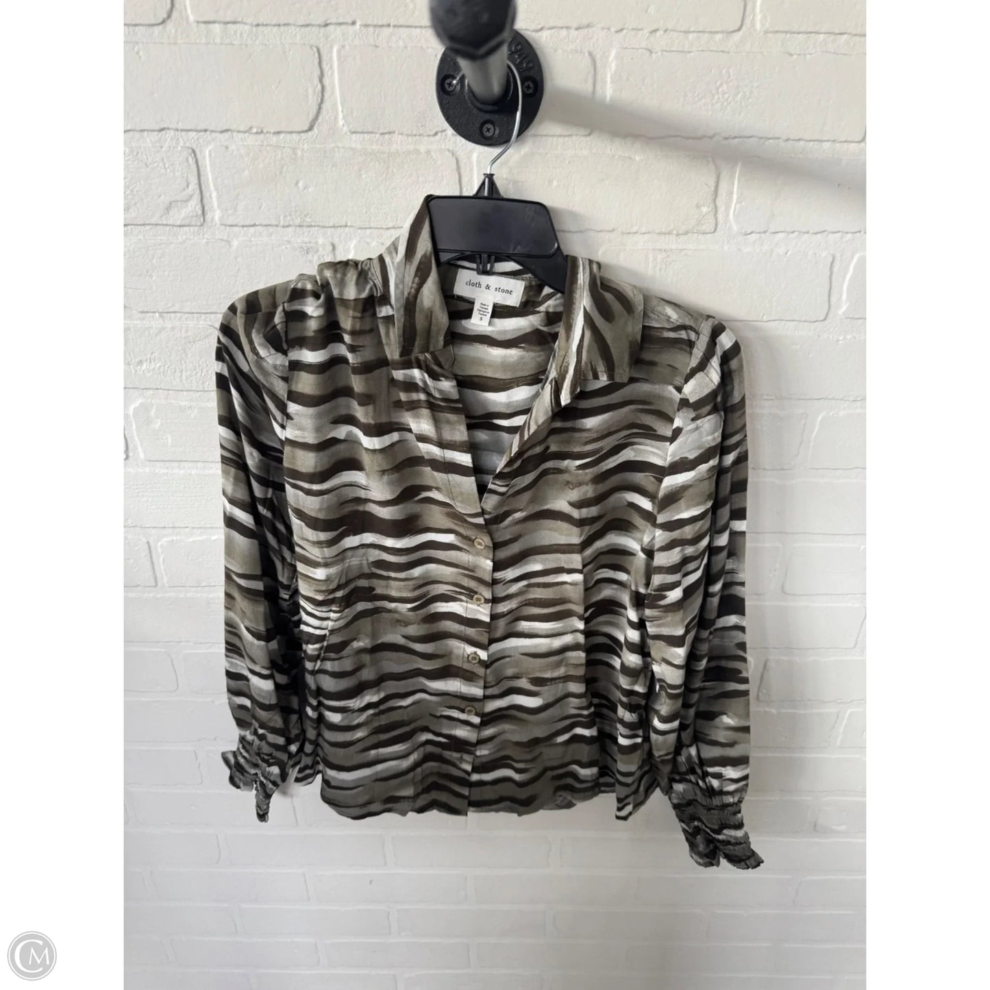 Blouse 3/4 Sleeve By Cloth & Stone In Green, Size: S