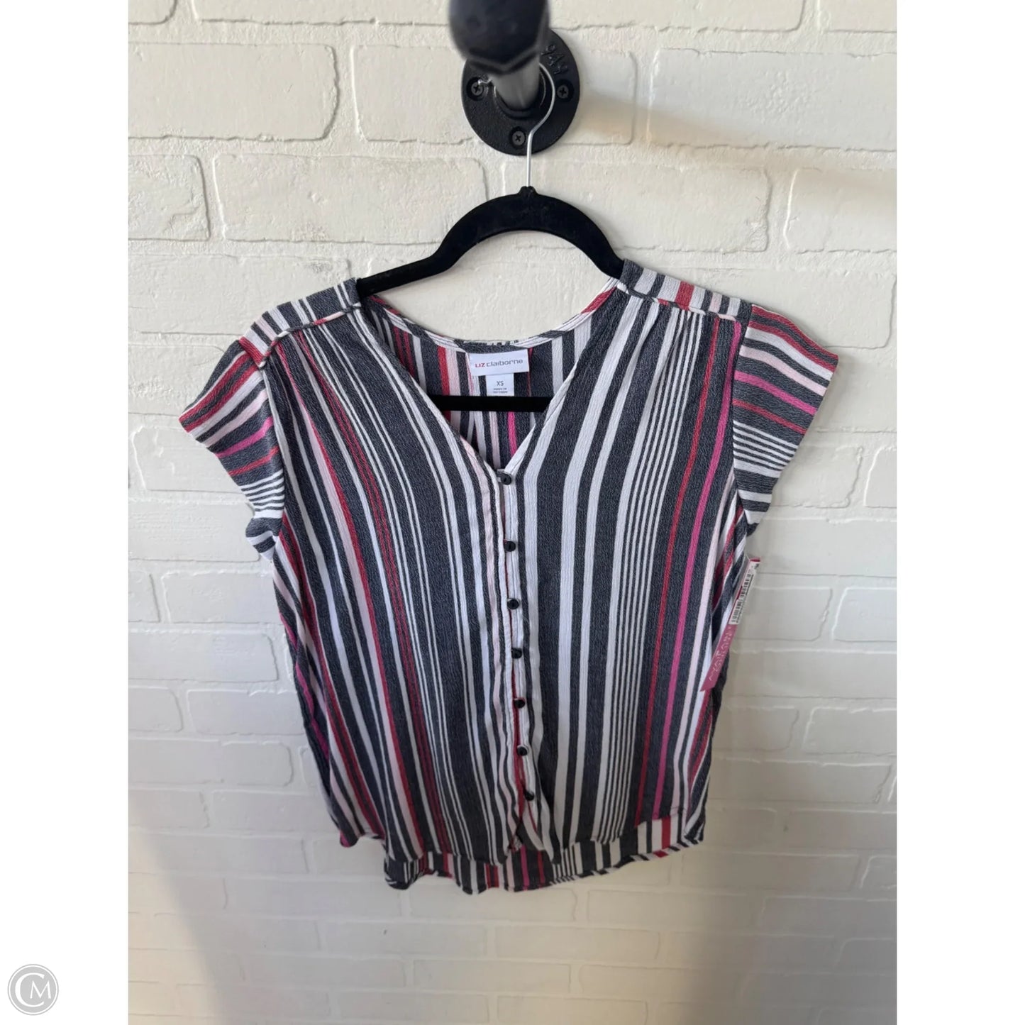 Top Sleeveless By Liz Claiborne In Black & Red, Size: Xs