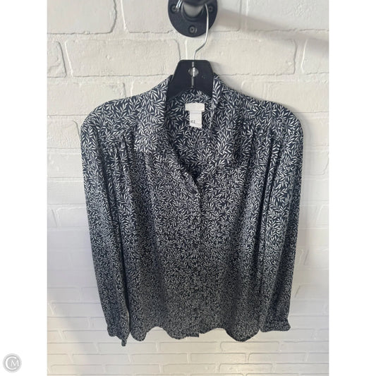 Top Long Sleeve By H&m In Blue & Cream, Size: M