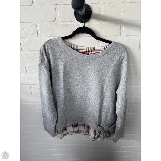 Top Long Sleeve By Izod In Grey & Red, Size: L