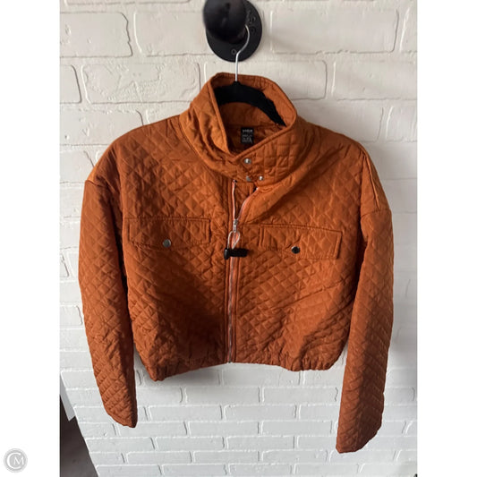 Jacket Puffer & Quilted By Shein In Orange, Size: M