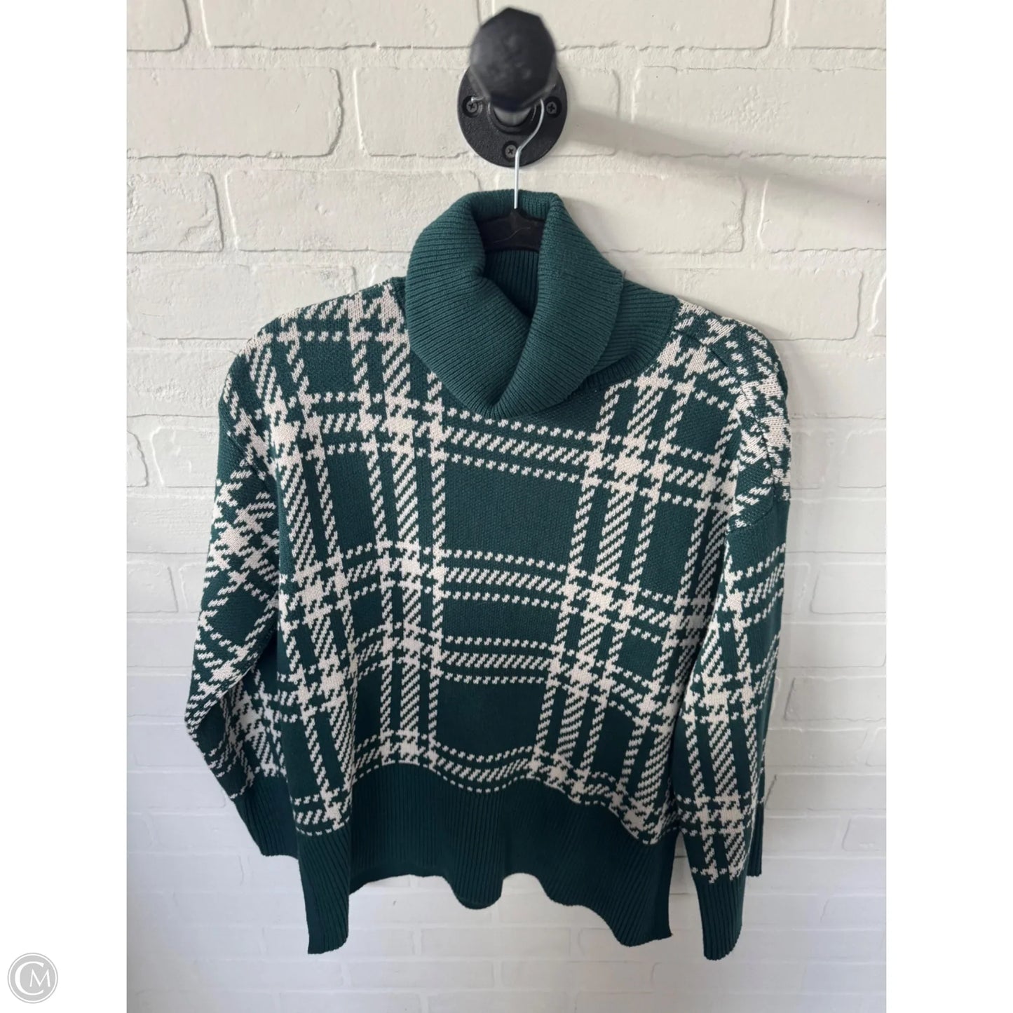 Sweater By Loft In Green & White, Size: S