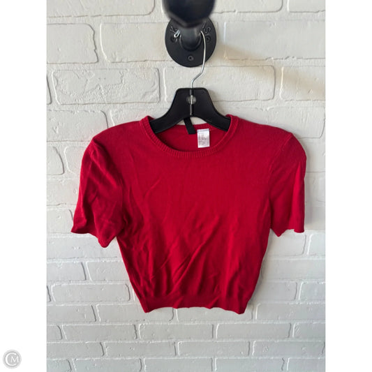 Sweater Short Sleeve By Divided In Red, Size: Xxs