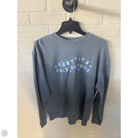 Sweatshirt Crewneck By Clothes Mentor In Blue, Size: L