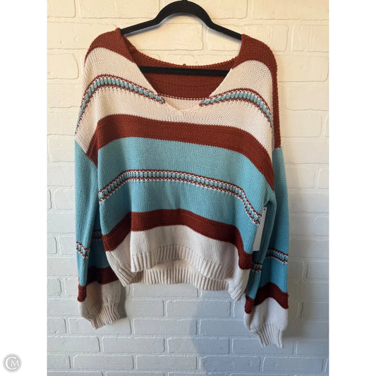 Sweater By Shein In Brown & Cream, Size: L