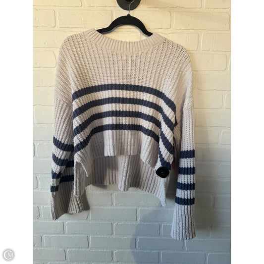 Sweater By Pink Rose In Blue & White, Size: L