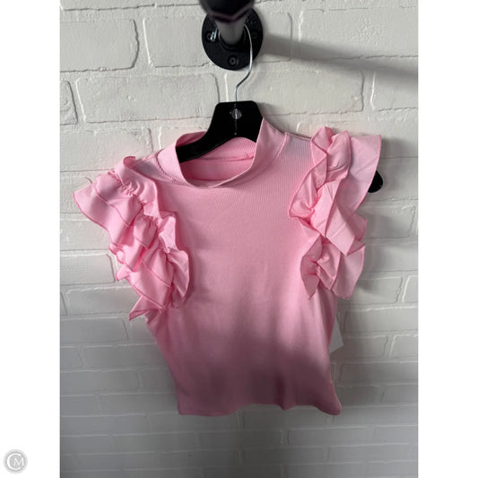 Top Short Sleeve By Shein In Pink, Size: M