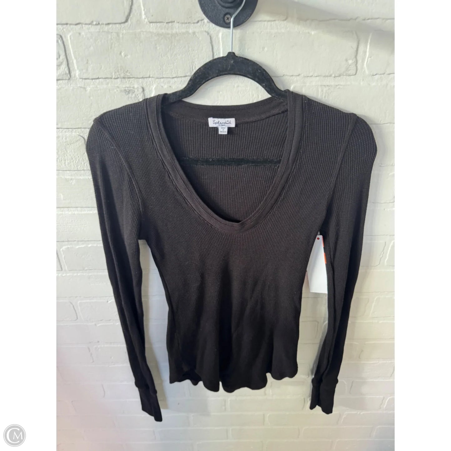 Top Long Sleeve By Splendid In Black, Size: Xs