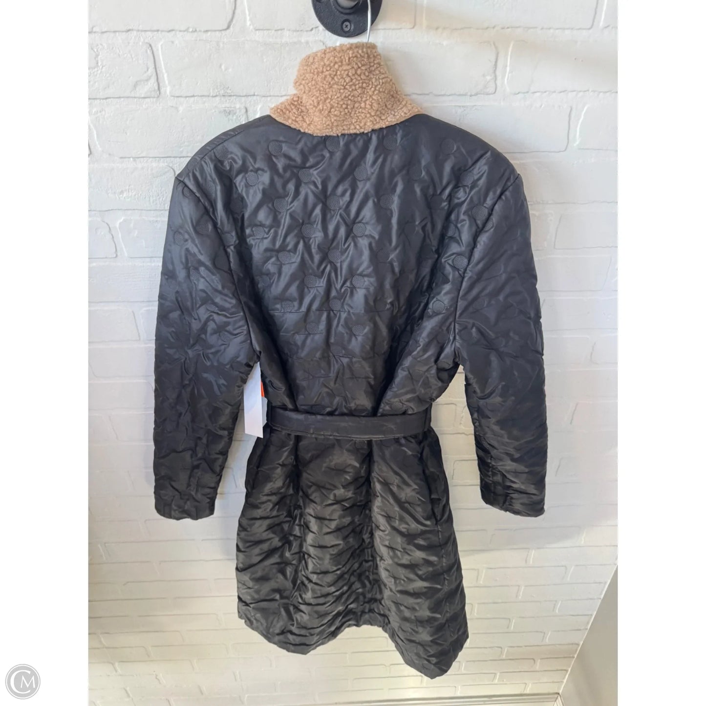 Coat Puffer & Quilted By Shein In Black & Tan, Size: M