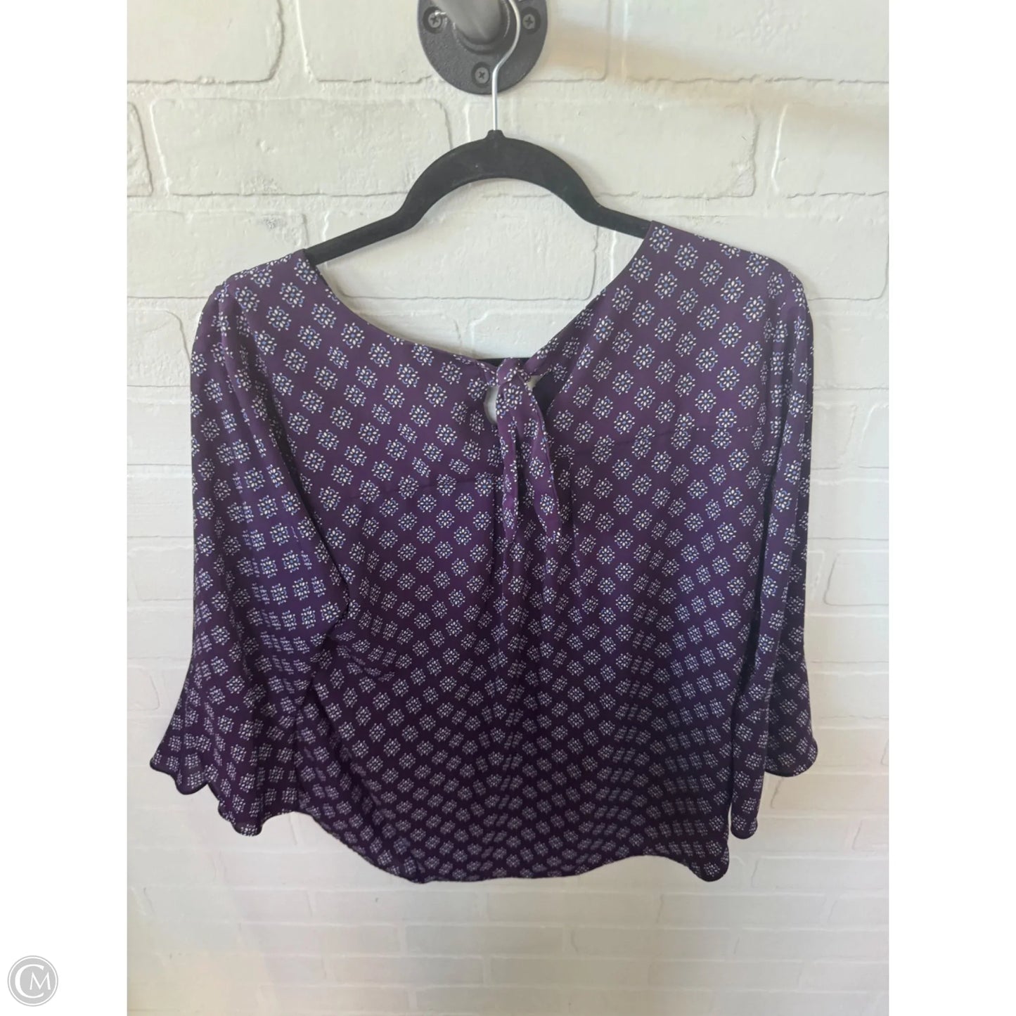Top 3/4 Sleeve By 41 Hawthorn In Purple & White, Size: L