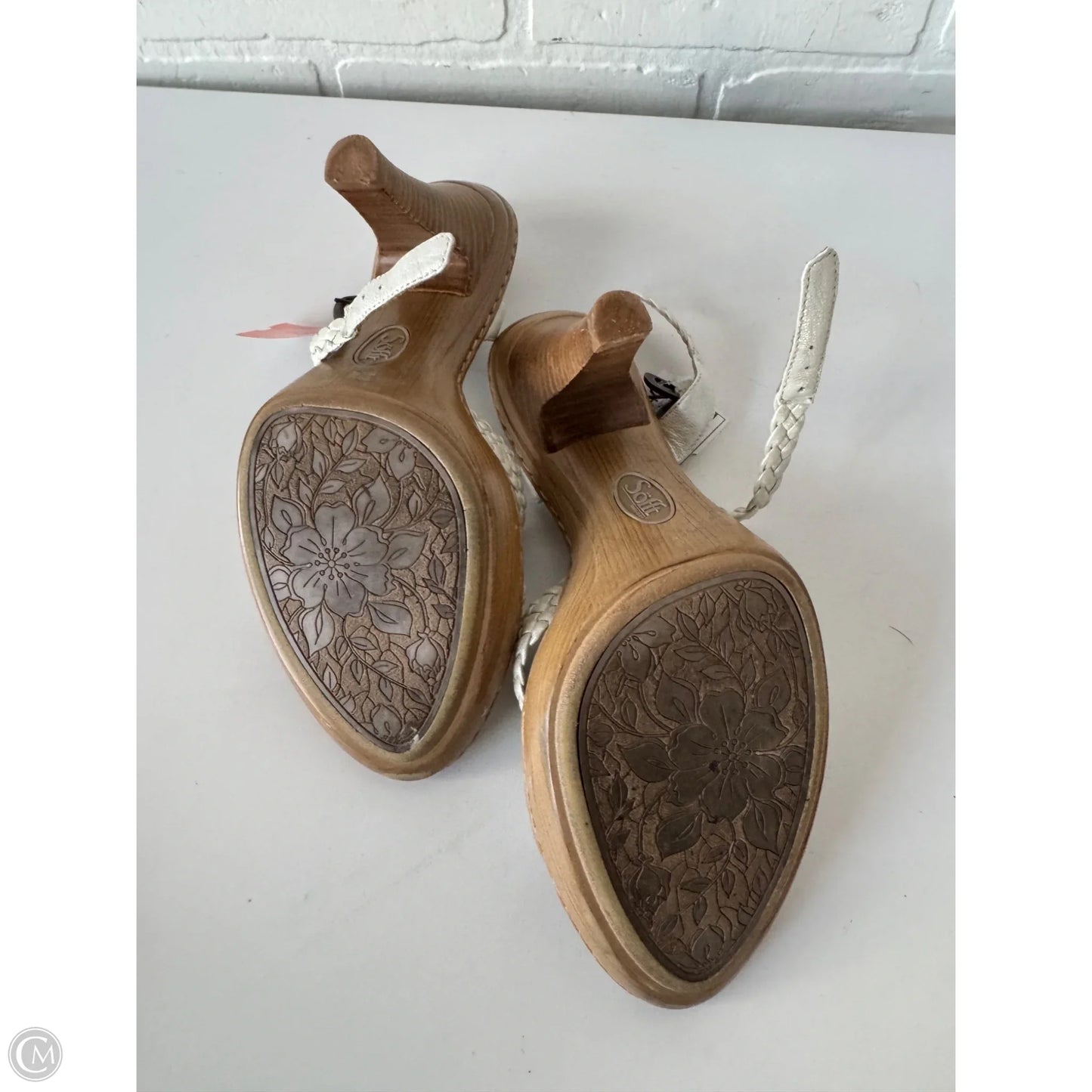 Sandals Heels Block By Sofft In White, Size: 6.5