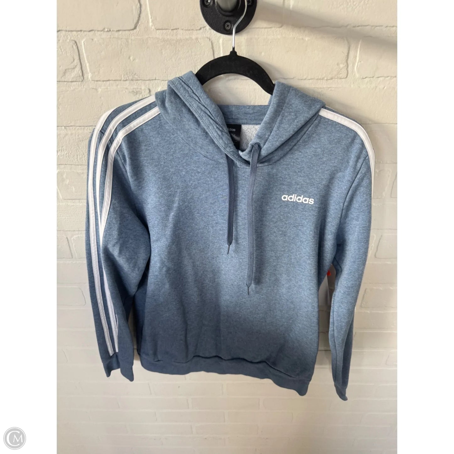 Sweatshirt Hoodie By Adidas In Blue & White, Size: M