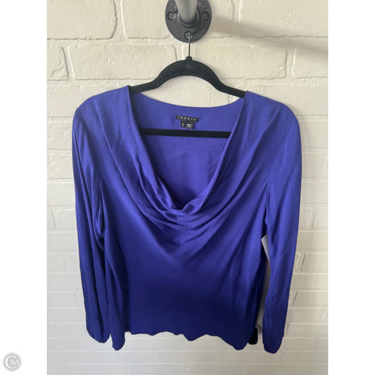 Top Long Sleeve By Theory In Blue & Purple, Size: L