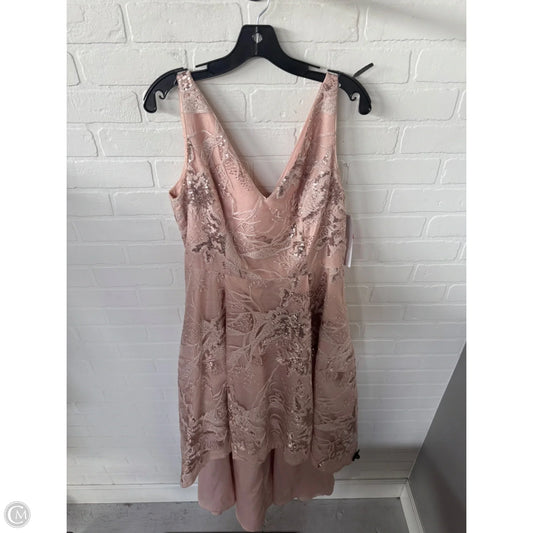 Dress Party Long By Calvin Klein In Pink & Tan, Size: L