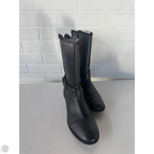 Boots Mid-calf Flats By Talbots In Black & Blue, Size: 10