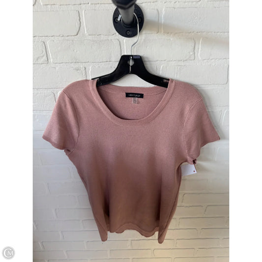 Sweater Short Sleeve By Cable And Gauge In Pink, Size: M