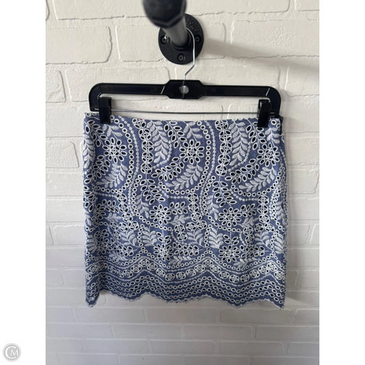 Skirt Mini & Short By Loft In Blue & White, Size: 6