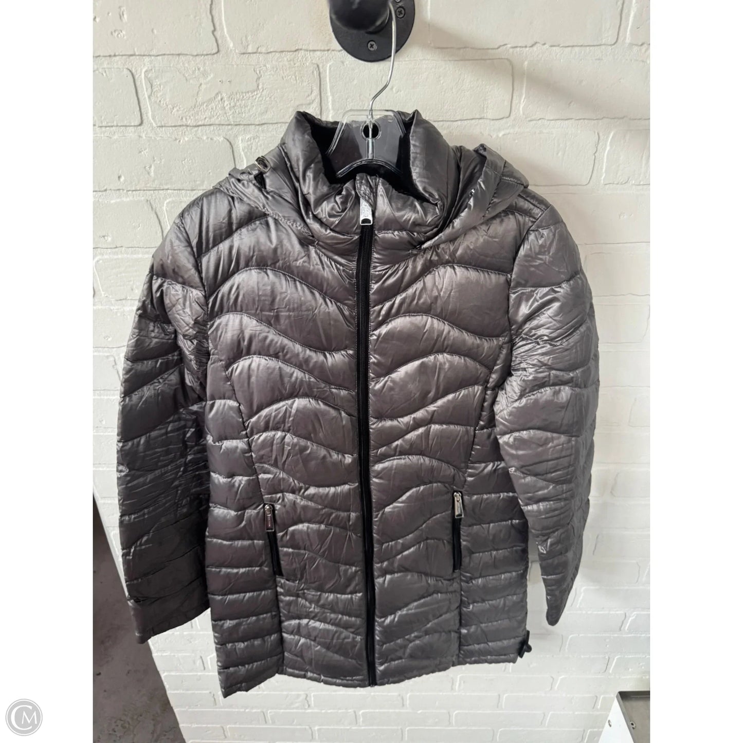 Coat Puffer & Quilted By Andrew Marc In Grey, Size: S