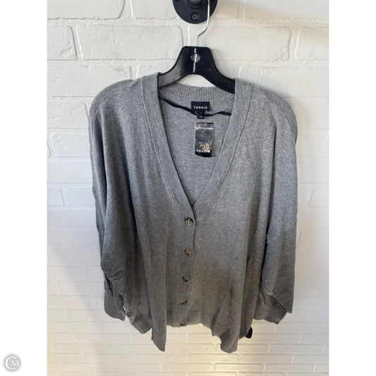 Sweater Cardigan By Torrid In Grey, Size: 4x