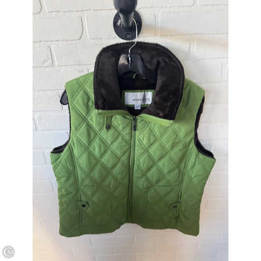 Vest Puffer & Quilted By Weatherproof In Brown & Green, Size: Xl