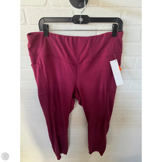Athletic Leggings By Gaiam In Red, Size: 18