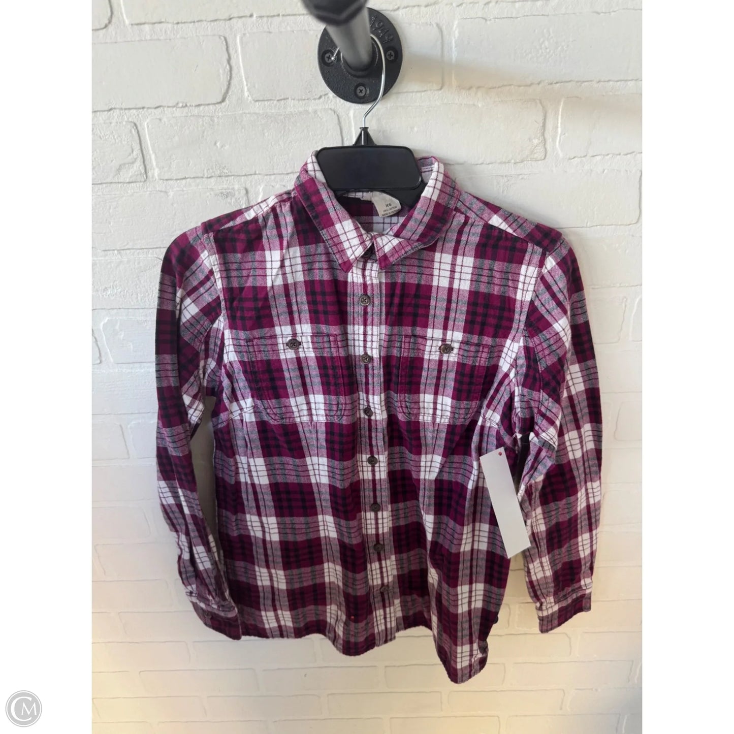 Top Long Sleeve By Duluth Trading In Pink & White, Size: Xs