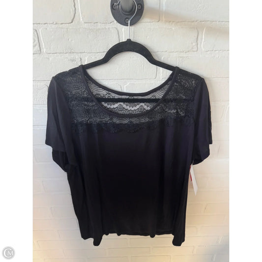 Top Short Sleeve By Lane Bryant In Black, Size: 1x